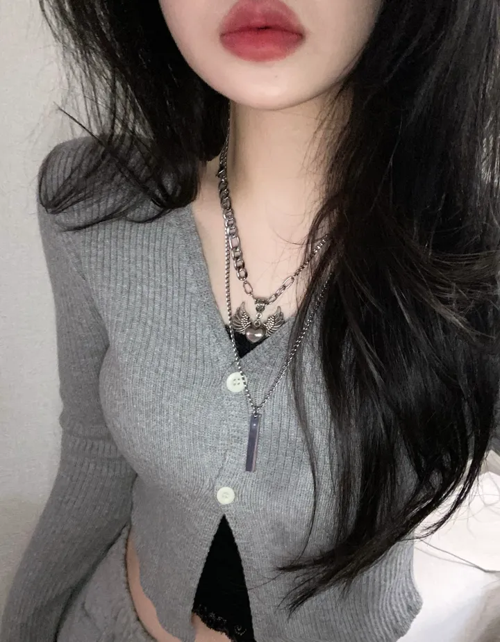 [봄신상🌷/색감보장/부드러워요☁]블라썸 브이넥 투버튼 골지 크롭 가디건 상세 이미지 5