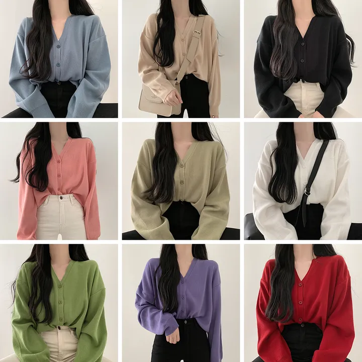 베이직 브이넥가디건 [9color] 상세 이미지 1