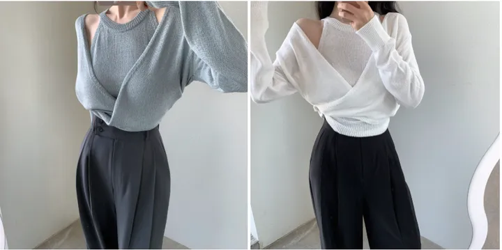 몬로 홀터set 랩가디건 상세 이미지 2