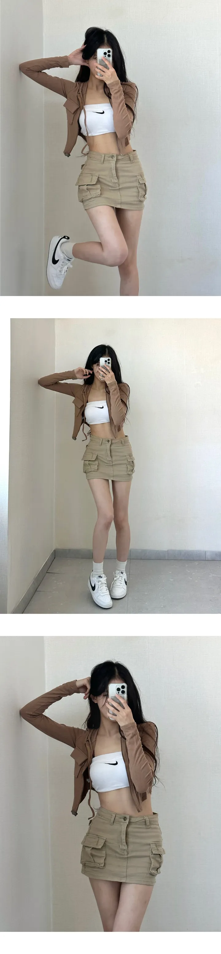 당일🚀 [ 2개 묶음할인,모델소장]  y2k 힙카고 투포켓 슬림 U라인 후드 집업 상세 이미지 12