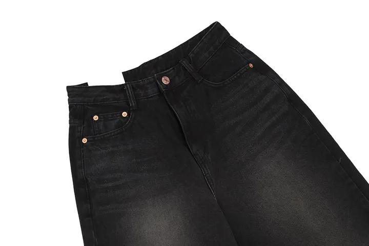 [고퀄, 강추] 브루 블랙 데일리 와이드 일자핏 워싱 데님 팬츠 상세 이미지 22