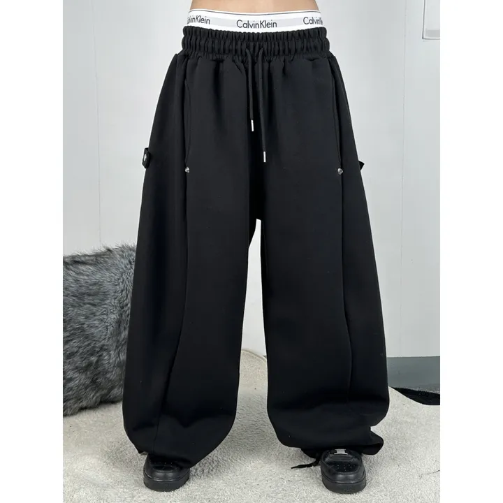 기모선택❤️[UNISEX/소장추천!/6color!]데이유 비죠 스냅 버튼 포인트 루즈 와이드 벌룬 트레이닝 팬츠(3-5일 여유주문) 상세 이미지 60