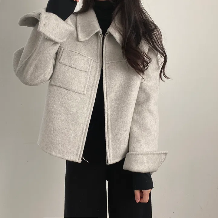 (오버핏,울100) 보들 데일리 핸드메이드 숏코트 상세 이미지 25