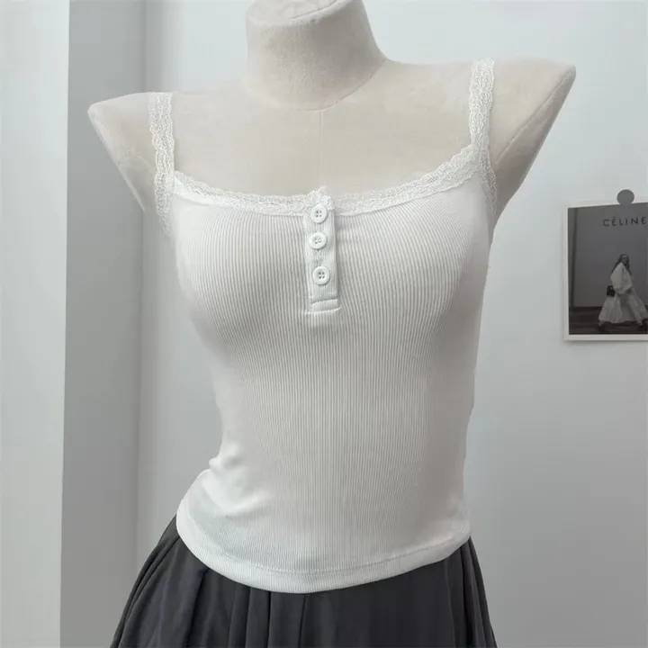오늘출발💥[캡내장]여름 필수템💖여리여리 이너웨어 크롭 미니멀 베이직 나시 캐미솔 속옷 데일리 아이템 [가디건 안에 입기 좋은옷] 상세 이미지 6