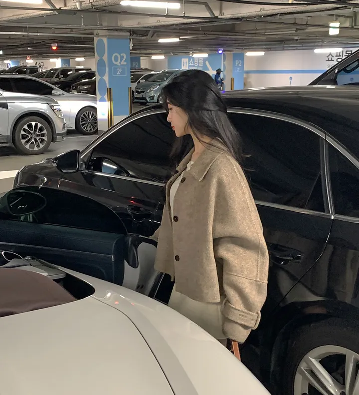 [울100/made💫] 세린 하이넥 나그랑 핸드메이드 숏코트 상세 이미지 20