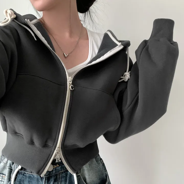 [완전인기✨/백염컬러 당일출고!] 자체제작 크치Made 꿈에 나온 핏, 투웨이 양기모 크롭 후드집업 ver 아우터 자켓 - zipup 상세 이미지 211
