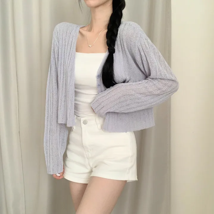 [청순여리핏🌸/살탐방지] 부클 골지 크롭 가디건 상세 이미지 3
