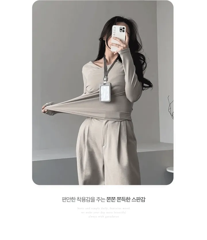 [자체제작❤️/청순글램] 가나다란 케인 봄버전 부드러운 브이넥 랩 셔링 여리핏 티셔츠 5color 상세 이미지 4