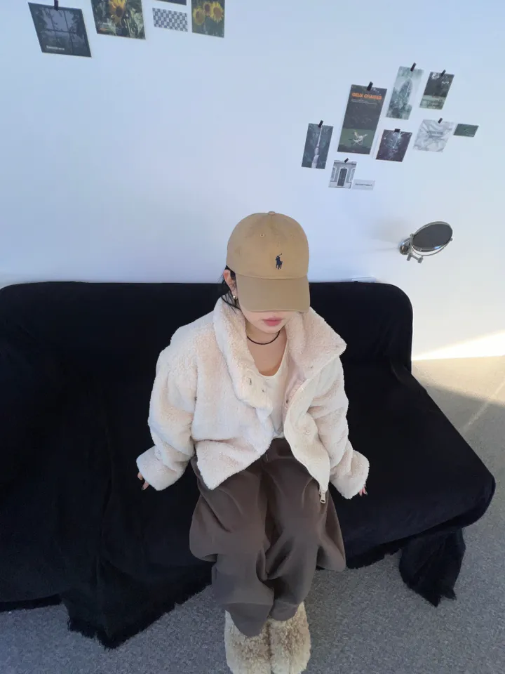 교복템 - 뽀글이 크롭 하이넥 양털패딩 - 점퍼 상세 이미지 34