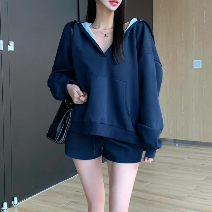 *단독제작/당일* [여름밤에도🕶/힙커버] 빅포켓 오버핏 후드티 + 반바지 set 셋업 투피스 아방핏 루즈핏 하의실종 상세 이미지 8