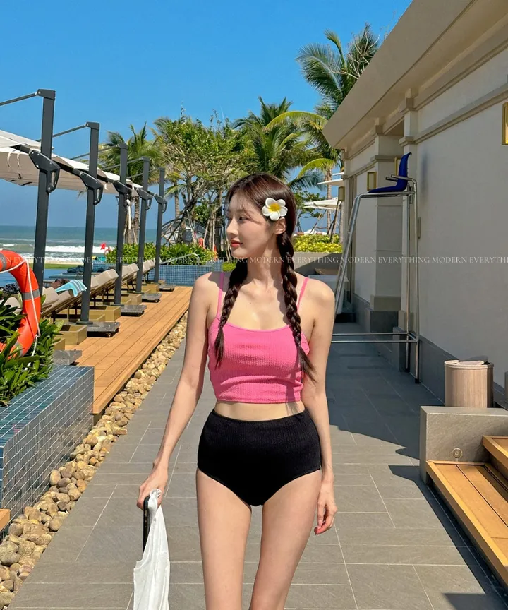 💘진짜예쁨💘/M-XL 하이웨스트 투피스 커버업 비키니 모노키니 휴양지 호캉스 호텔 유교걸 빅사이즈 수영복 상세 이미지 40