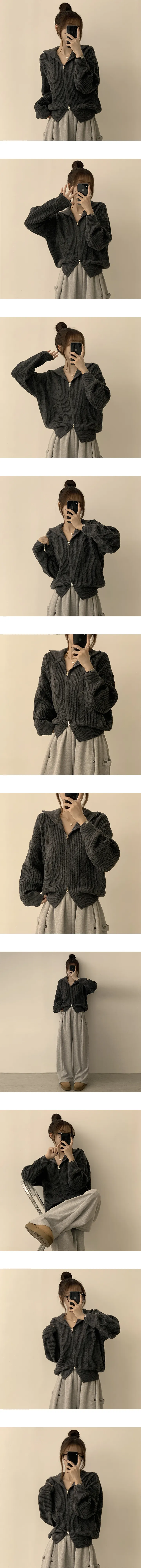 [리뷰99%만족/도톰🐻/퀄리티보장!] 벨리 투웨이 데일리 가을 카라 집업 겨울 긴팔 꽈배기 니트 가디건 하이넥 데일리 아우터 5color 상세 이미지 4