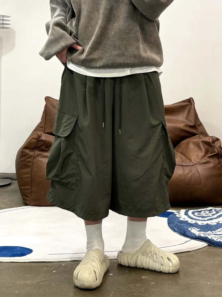 (누적 1000장)(4COLOR) 빅포켓 나일론 8부 카고팬츠 (카고반바지, 여름반바지, 8부팬츠, 와이드반바지, 카고하프팬츠, 나일론팬츠) 상세 이미지 20