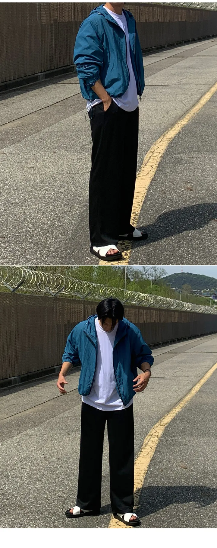 [당일발송][묶음할인]카투 남자 쿨링 코튼 밴딩 세미와이드 스판 트레이닝 팬츠 바지 상세 이미지 25