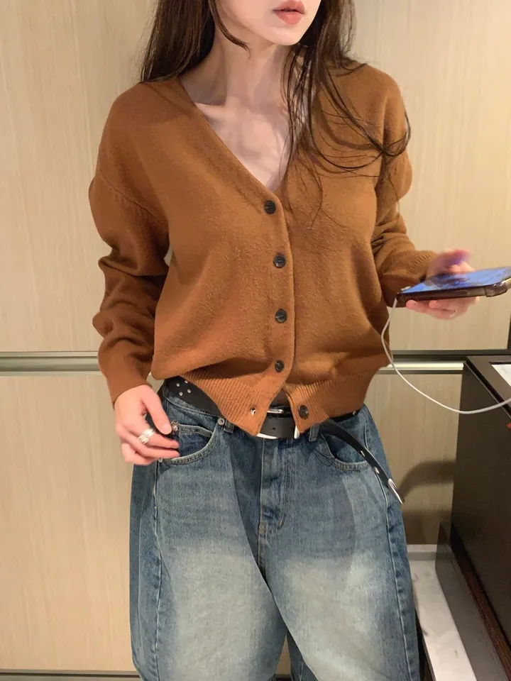 원가파괴❤️‍🔥최저가[고퀄리티/봄신상/실물보장]시엘울가디건 루즈핏 브이넥 긴팔 울가디건 봄 포근 루즈 기본 데일리 베이직 출근룩 기본템 봄가디건 상세 이미지 28