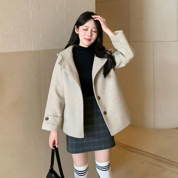 [겨울신상✨] 후드 숏코트 / 코트 후드코트 떡볶이코트 겨울코트 겨울자켓 핸드메이드 코트 숏코트 퍼코트 모직코트 울코트 연말룩 벨트코트 밍크코트 롱패딩 숏패딩 코듀로이 기모 케이프코트 망토코트 숄코트 무스탕 퍼자켓 더블코트 하프코트 기모 후드롱코트 겨울 상세 이미지 30