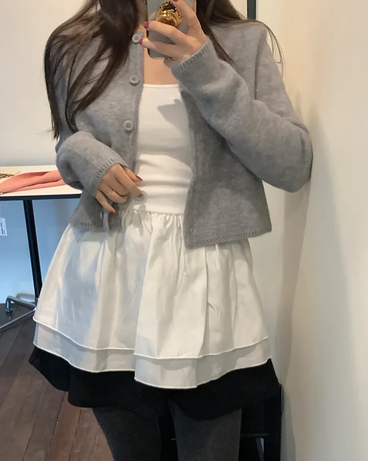 [주문폭주/사계절용] 플레어 레이어드 끈 나시 상세 이미지 1