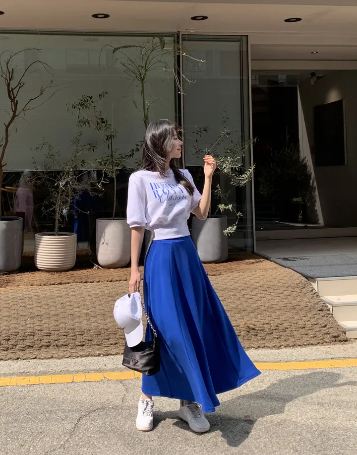 (자체제작/주문폭주~)헤리티지 맨투맨 롱 스커트 세트 상세 이미지 6