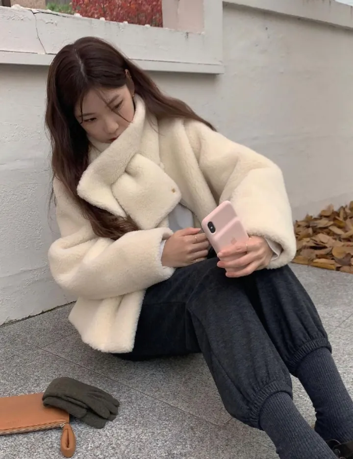 [목도리 세트][뽀글이/양털] 뭉게 포근 보들 플리스 집업 - 2color 상세 이미지 15