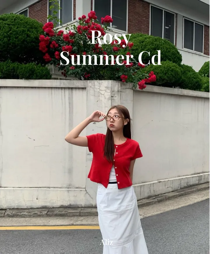 당일발송🌹[플라워 펀칭] 로지 반팔 가디건 - 4컬러 봄 여름 가을 상세 이미지 1