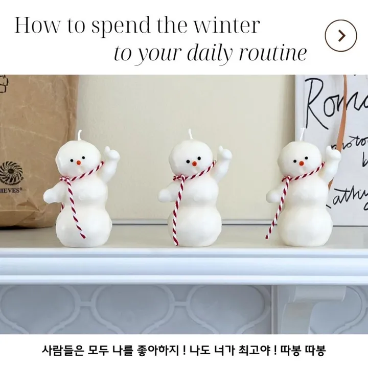 [무료포장] 크리스마스 따봉 눈사람캔들 연말선물 방향제 상세 이미지 8