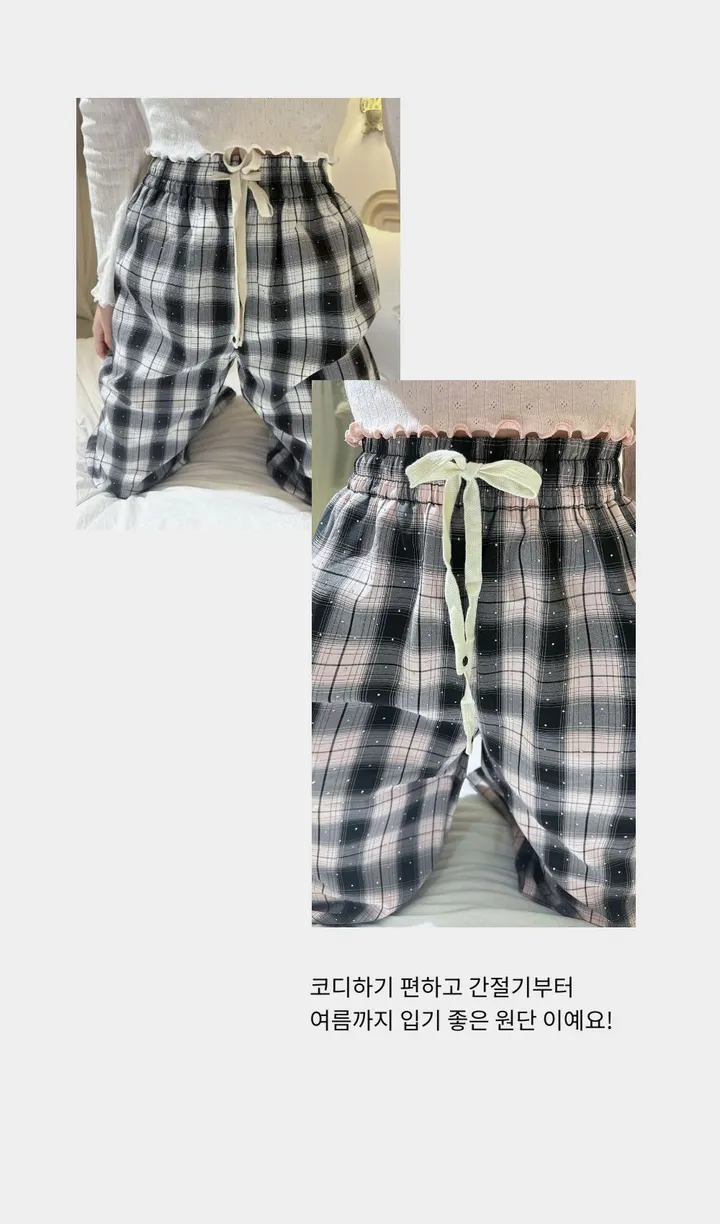 [구김없는재질❤️]블링 보석 와이드 데일리 팬츠 상세 이미지 8