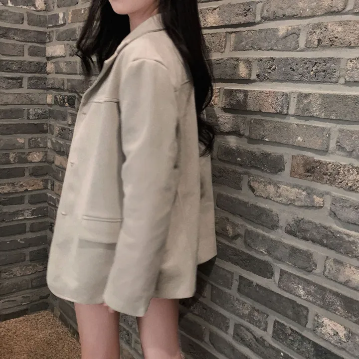 [갓성비!]차분한 감성,스웨이드 루즈핏 하프 카라 자켓 상세 이미지 22