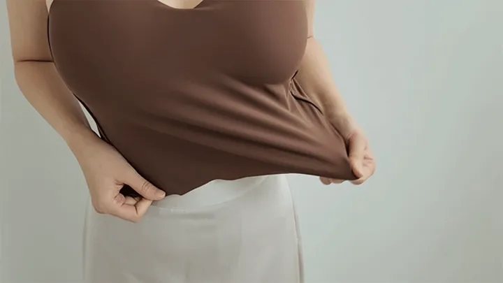 [묶음할인특가/💥~3XL/~99까지]캡내장 에어리스 슬림핏 크롭 브라탑나시  여름이너 레이어드나시 상세 이미지 12