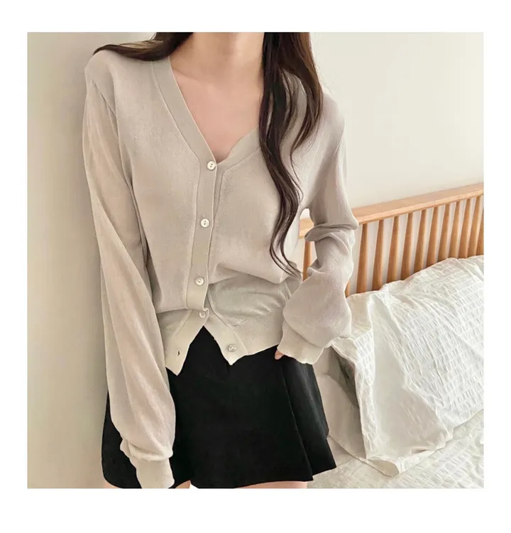 브이넥 긴팔가디건 11color 상세 이미지 7