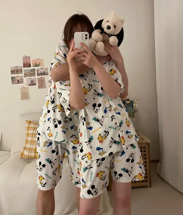 [디즈니정품] 치즈 디즈니 쿨링 반팔 잠옷세트 빅사이즈 커플 여름 파자마 상세 이미지 20