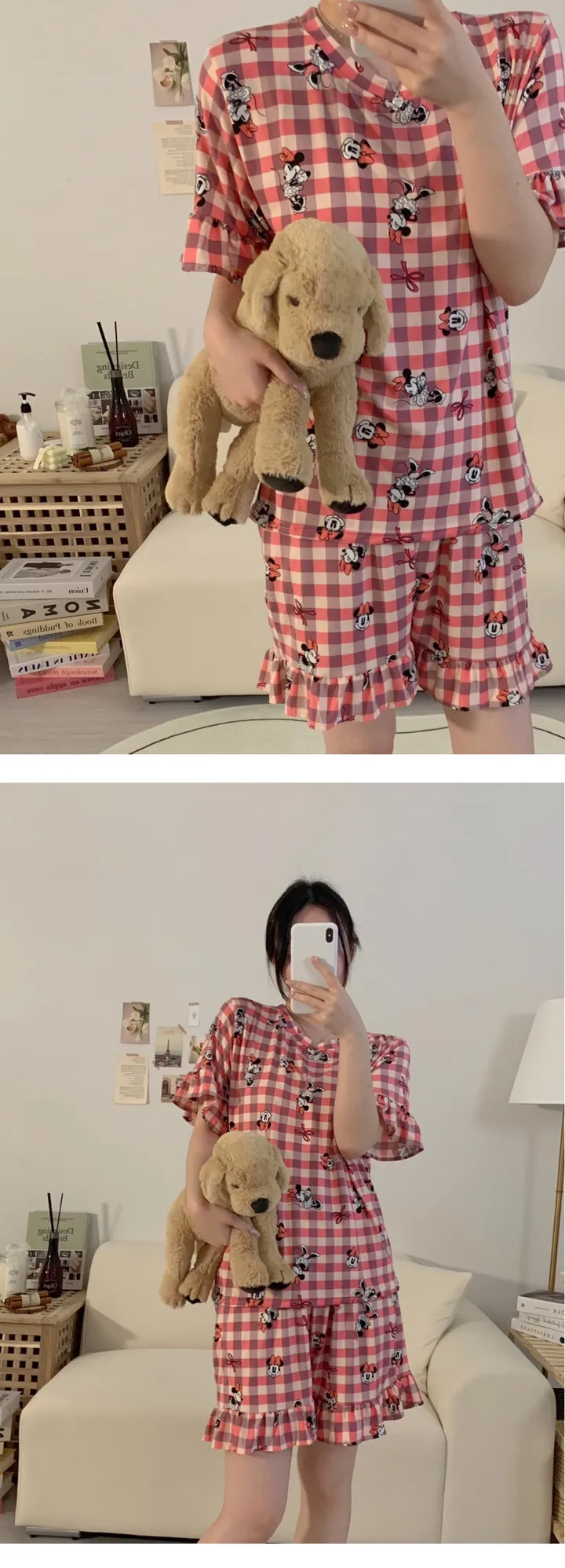 [디즈니정품] 치즈 디즈니 반팔 잠옷세트 빅사이즈 커플 여름 파자마 상세 이미지 4