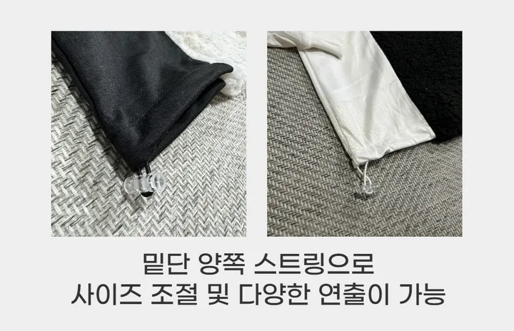 [1+1할인]덤블 양털 밍크 후리스 자수 패치 블록코어 스트링 오버핏 브이넥 아노락 맨투맨 상세 이미지 46