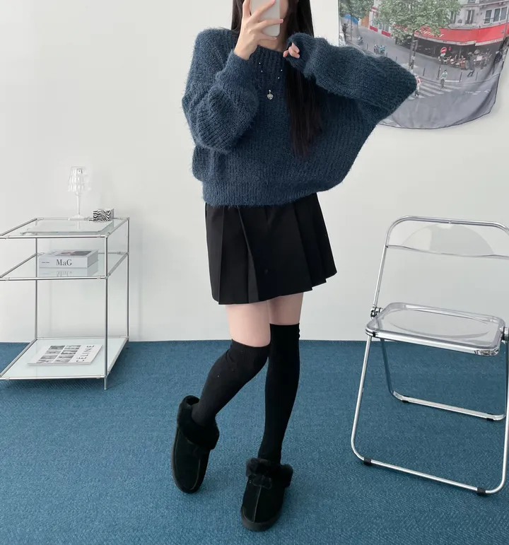Pine leaf boat nect crop knit 상세 이미지 8