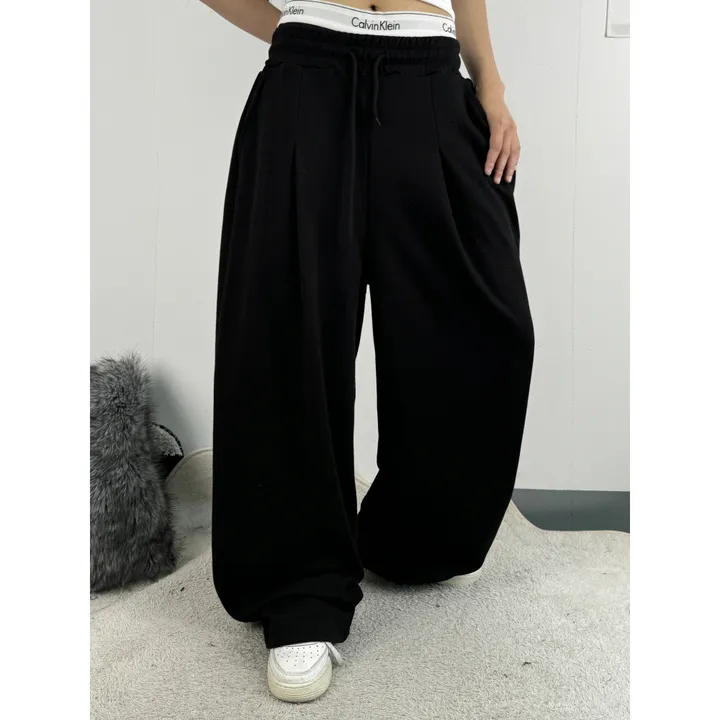 ❤️‍🔥기모선택│업그레이드 ver.│누적판매1,000 돌파 기념│4size!❤️‍🔥[UNISEX/기획특가]사이드 폴드 핀턱 스트링 루즈 와이드 벌룬 트레이닝 팬츠(2color) 상세 이미지 24