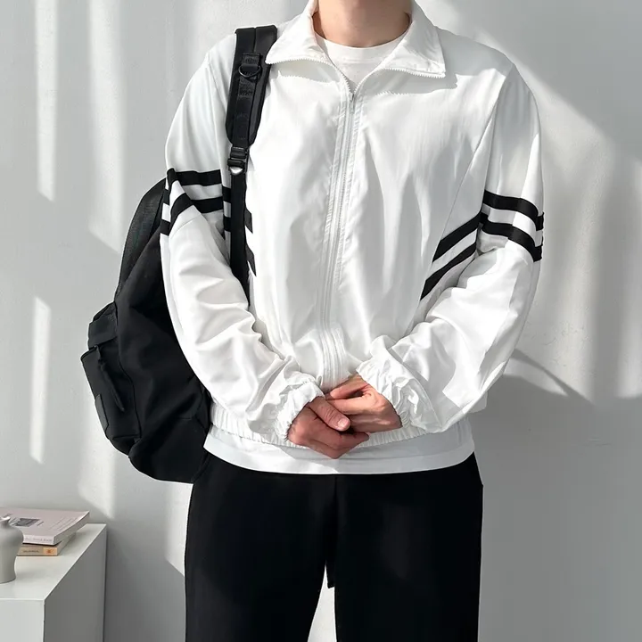 남녀공용 봄 가을 간절기 아우터 오버핏 바람막이 루즈핏 자켓 투라인오버핏바람막이 상세 이미지 7