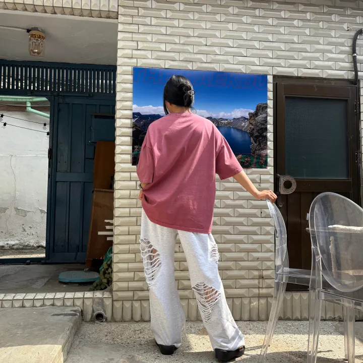 [허리~63까지 MD 추천🤩] 데미지 디트로이드 제니팬츠 / 유니크 스트릿 댄스복 페스티벌 체육대회 빅사이즈바지 세미 부츠컷 조거팬츠 봄바지 여름바지 댄스복 하비언니 와이드팬츠 상세 이미지 43