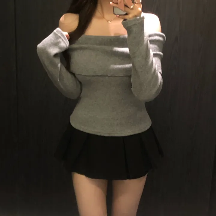 +특가할인✨ [봄신상/팔뚝살소멸핏] 기본충실! 로제 오프숄더 슬림 니트 긴팔 티셔츠 knit (*핏,컬러완벽 *흘러내림X) 상세 이미지 65