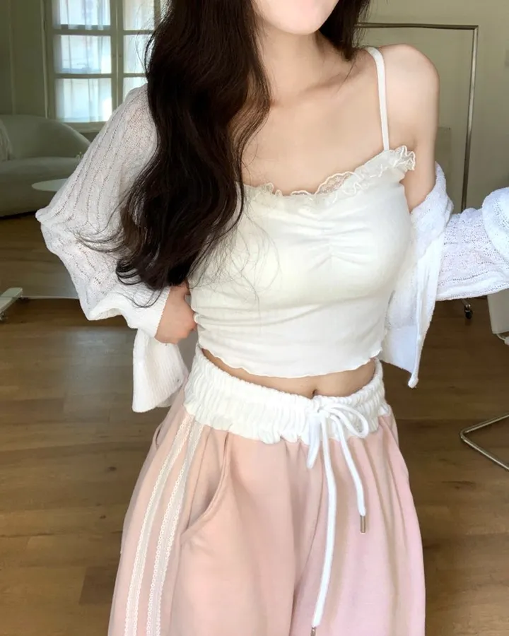 레이즈 줄point🩷 와이드핏 면 트레이닝 배색팬츠 pt -5col 상세 이미지 12