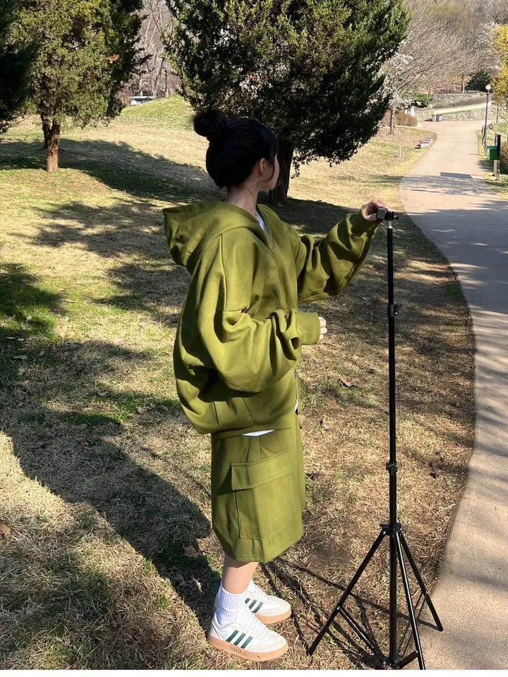 🌼당일출고🌼💗2000장 돌파💗[고퀄 핏대박/7Color/신상] 빅사이즈 투웨이 후드집업 카고 버뮤다 팬츠 트레이닝 세트 커플룩 시밀러룩 오버핏 꾸안꾸 트레이닝복 상세 이미지 17