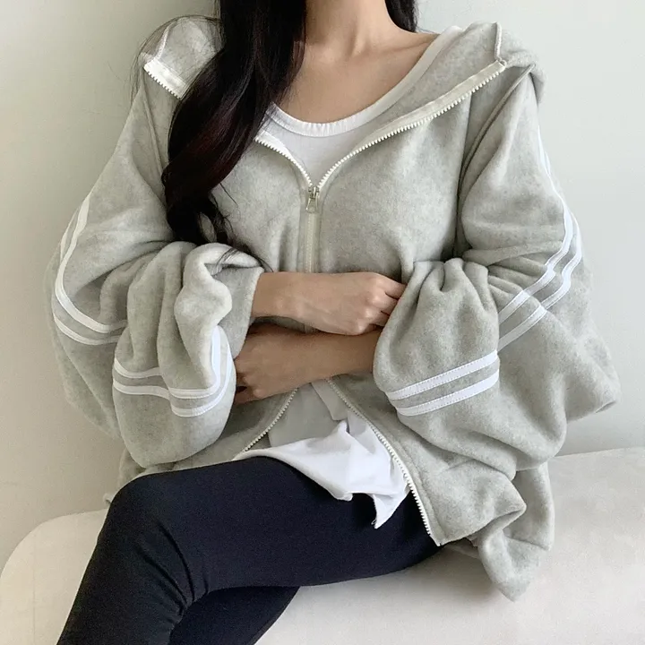 [보들후리스/넉넉핏] 보들 두줄 투웨이 후리스 후드집업 상세 이미지 11