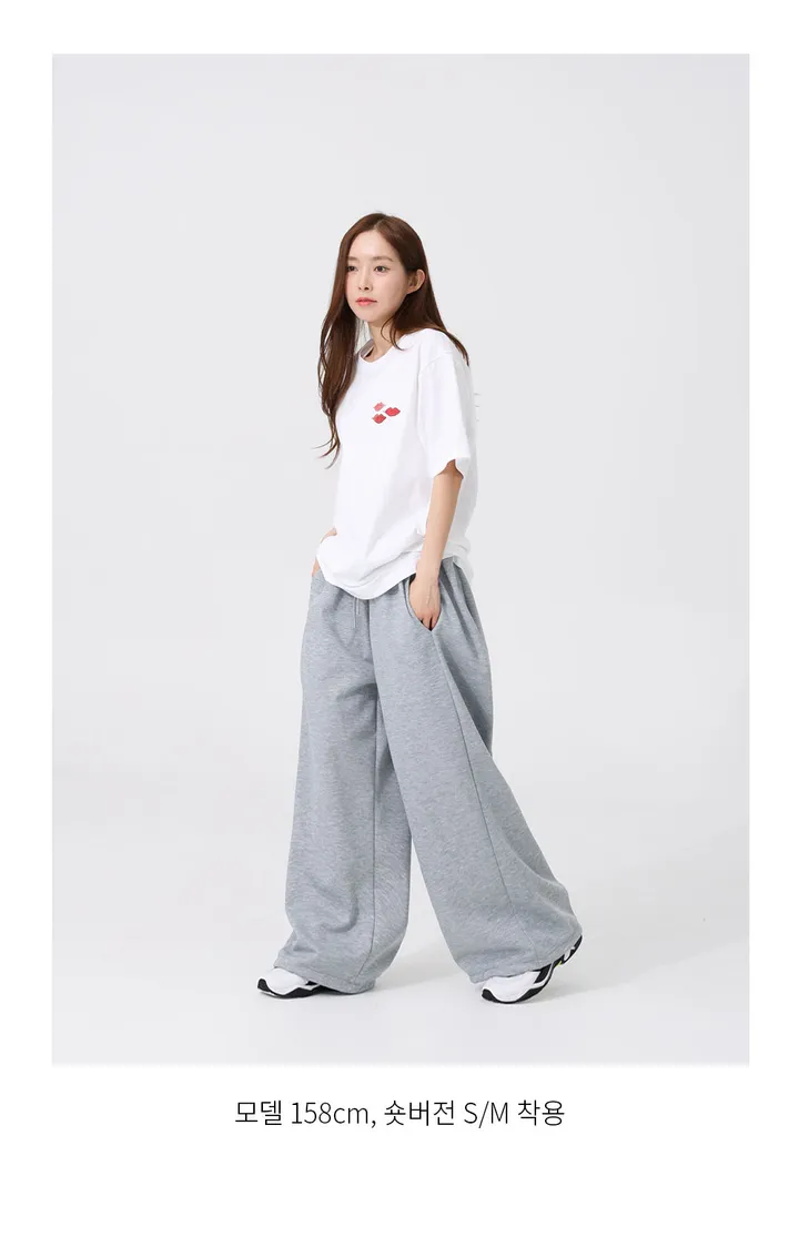 숏/롱 기장선택! 와이드 절개라인 여성 트레이닝 바지 와이드벌룬스웻팬츠 와이드팬츠 카고팬츠 조거팬츠 츄리닝 운동복 상세 이미지 5