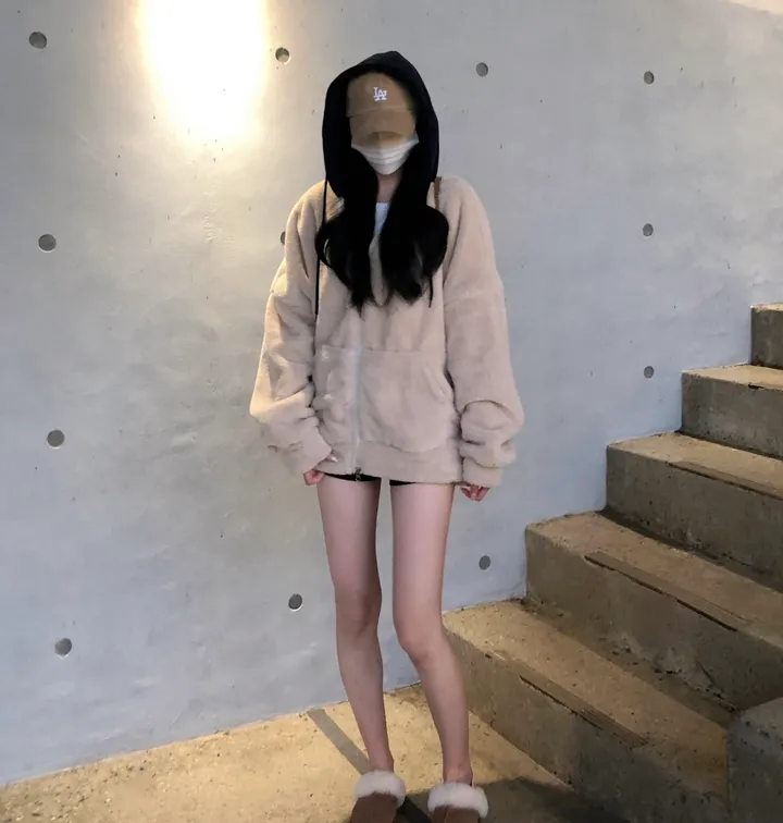 당일🚀[보온성갑/남여공용] 포근 양털 보들 플리스 투웨이 집업 곰돌이 후드 후리스 상세 이미지 36