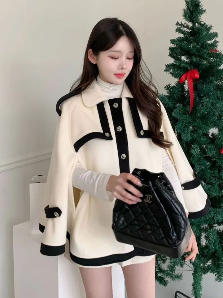 [겨울아우터✨] 클래식 케이프코트 / 숏코트 모직코트 망토자켓 망토코트 연말룩 오버핏자켓 점퍼 겨울자켓 겨울점퍼 아우터 수입의류 배색자켓 핸드메이드코트 울코트 핸드메이드코트 밍크코트 퍼코트 퍼자켓 후리스 뽀글이 숏패딩 경량패딩 무스탕 양털코트 크리스마스 상세 이미지 27