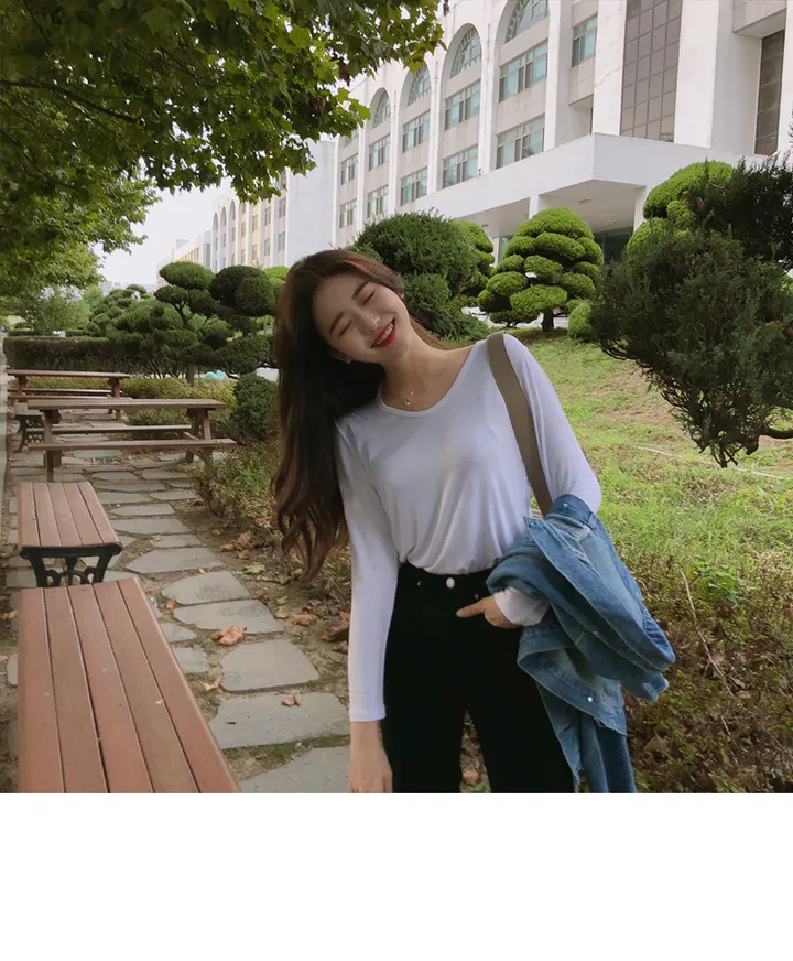 (기본템/특가상품) 찰랑 유넥 티셔츠 상세 이미지 2