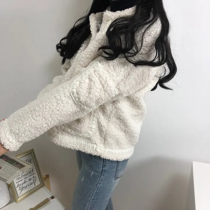 실물이 더 예쁜 3color: 트위드 양털 포켓 무스탕 자켓 상세 이미지 21