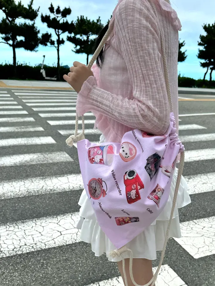 [정품]🍥퀄리티보장/키치스트링백팩4TYPE🍥키치 Y2K 컨버스 스트링 짐색 백팩 가방 보부상백 상세 이미지 9