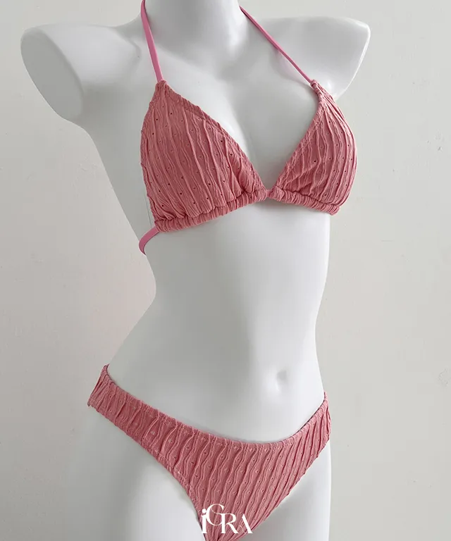 3Color 홀터넥 비키니 3pcs 뱃살커버 수영복 세트 상세 이미지 11