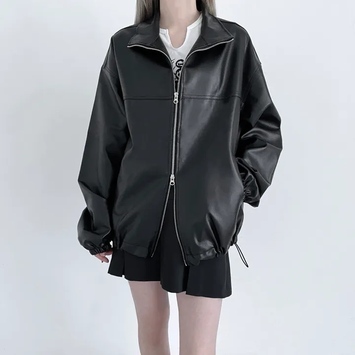 balloon leather jacket! 2col 상세 이미지 7