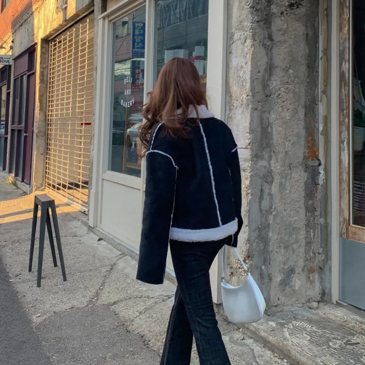 [심쿵핏/털빠짐X] 따뜻 도톰 파스텔 루즈핏 앙고라 모헤어 크롭 브이넥 벌룬 소매 깃털 퍼 니트 가디건 상세 이미지 82