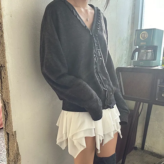 *추천* 빈티지 프릴 가디건 3color 상세 이미지 1